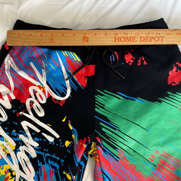 BKYS Lucky Charm Black Keys Sweatshorts Men M Feeling Lucky Bunny Pull On String - Picture 7 of 15